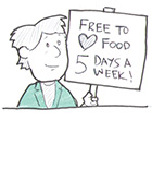 Free to love food 5 days a week