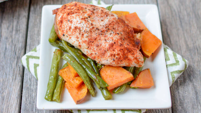 One Pan Roasted Chicken and Vegetables